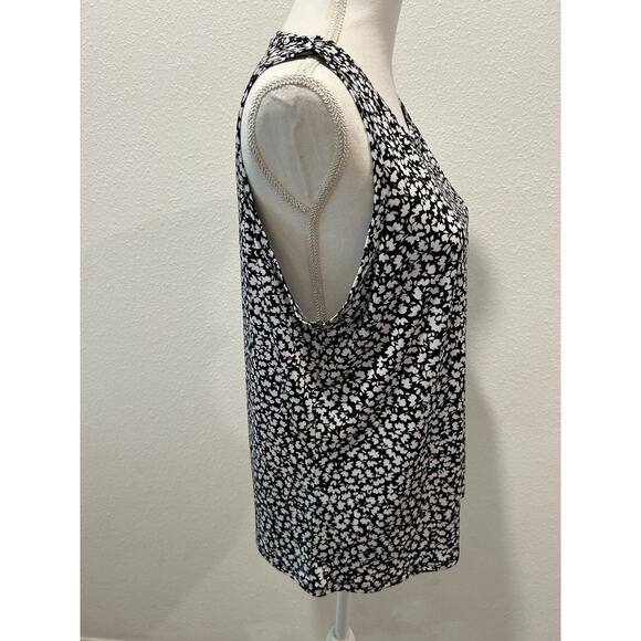 Vince Camuto Floral Crewneck Split Back Keyhole Tank Top MSRP $59 Choose Your Sz - Picture 5 of 10